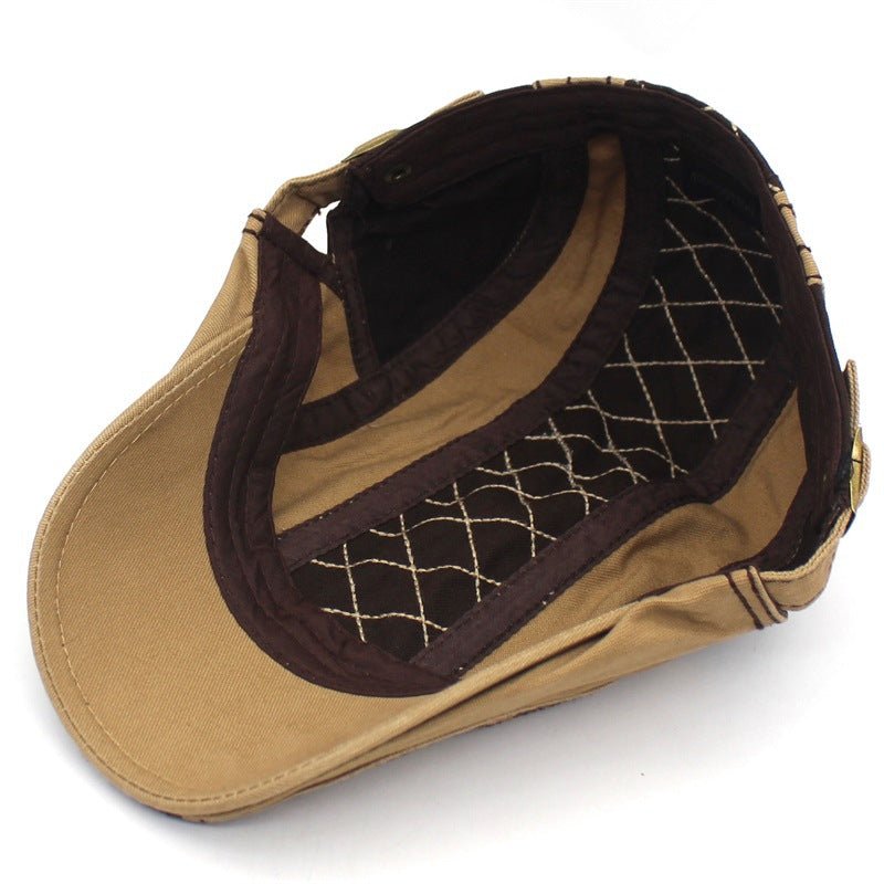 Cotton Washed Cotton Cap Plaid Embroidery Advance Hats Spring - Harbor Goods