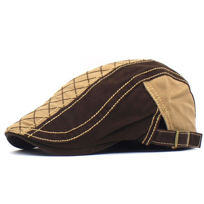 Cotton Washed Cotton Cap Plaid Embroidery Advance Hats Spring - Harbor Goods