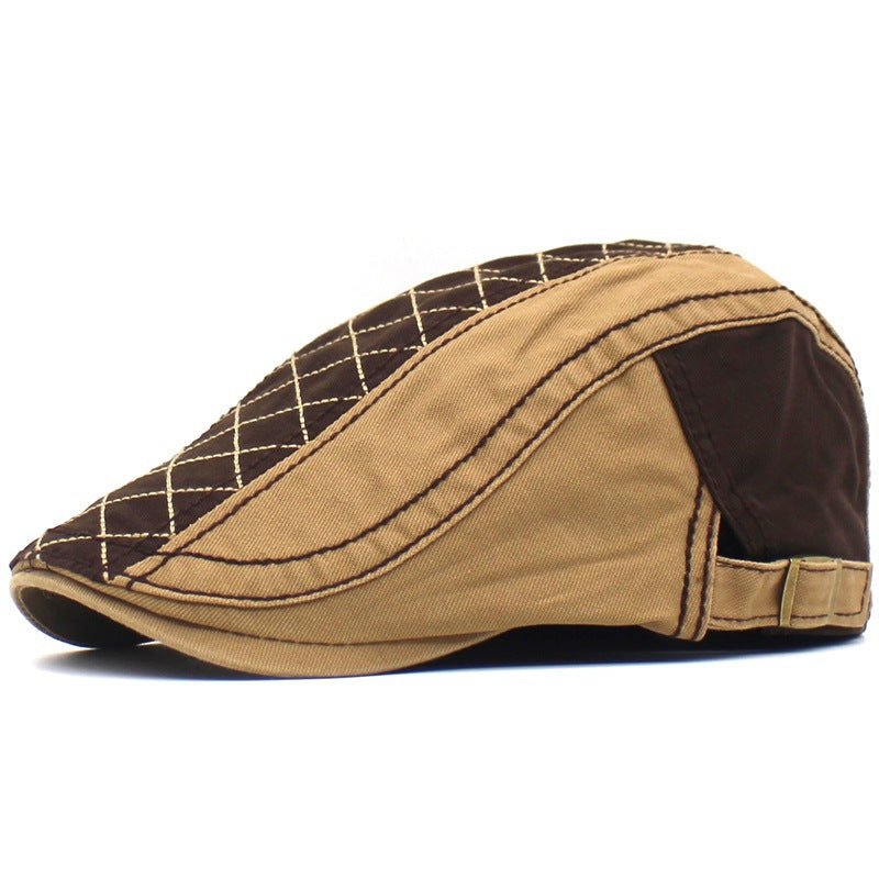 Cotton Washed Cotton Cap Plaid Embroidery Advance Hats Spring - Harbor Goods