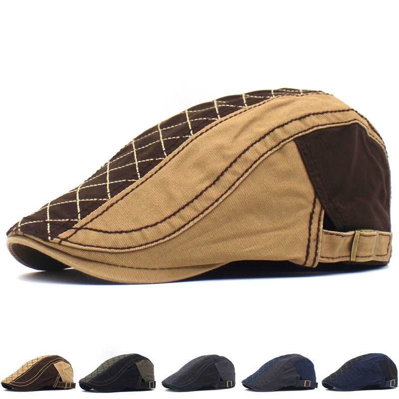 Cotton Washed Cotton Cap Plaid Embroidery Advance Hats Spring - Harbor Goods