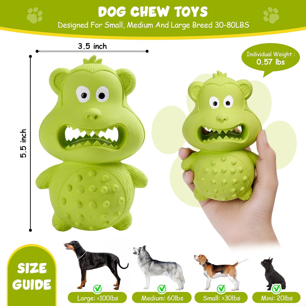 Dog Toys For Aggressive Chewers Natural Rubber Squeaky Dog Toys Indestructible Dog Toy Dog Chew Toys For Aggressive Chewers Interactive Tough Durable Dog Toys Dog Toys To Keep Them Busy - Harbor Goods