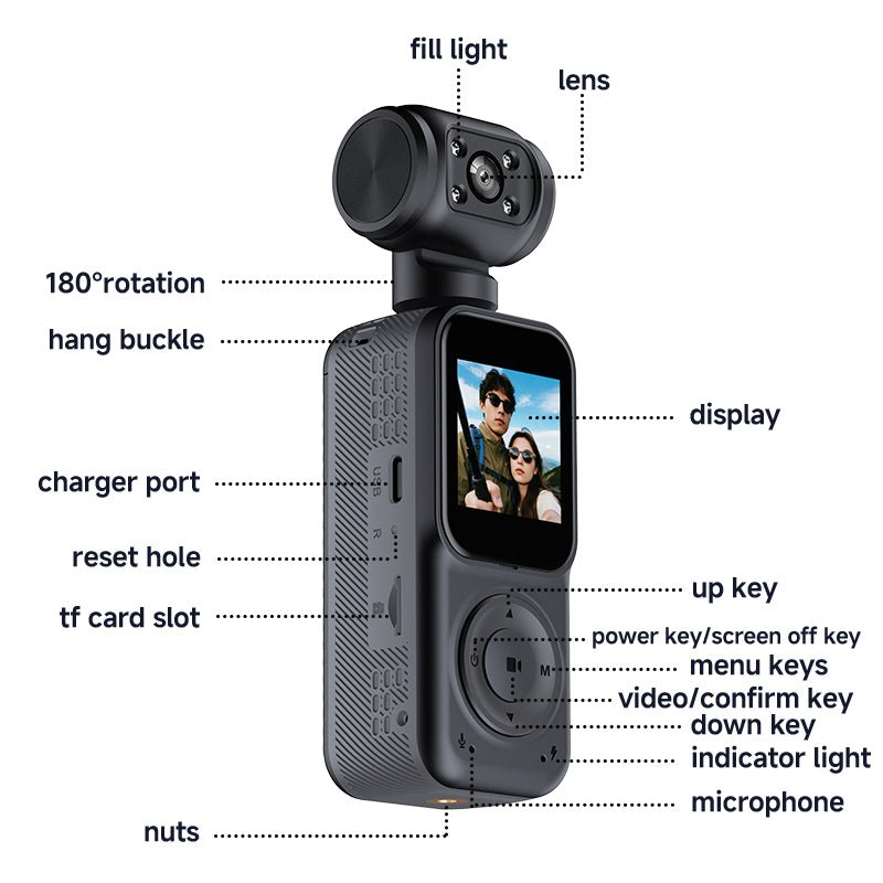 Panoramic Sports Camera Handheld DV Outdoor HD 4K Dual Lens Cycling Recorder Camera - Harbor Goods