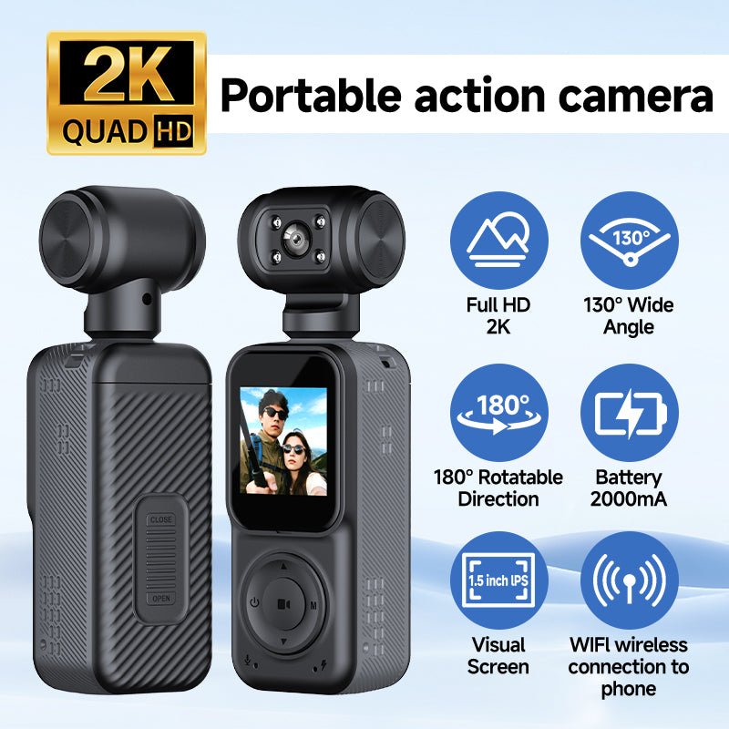 Panoramic Sports Camera Handheld DV Outdoor HD 4K Dual Lens Cycling Recorder Camera - Harbor Goods