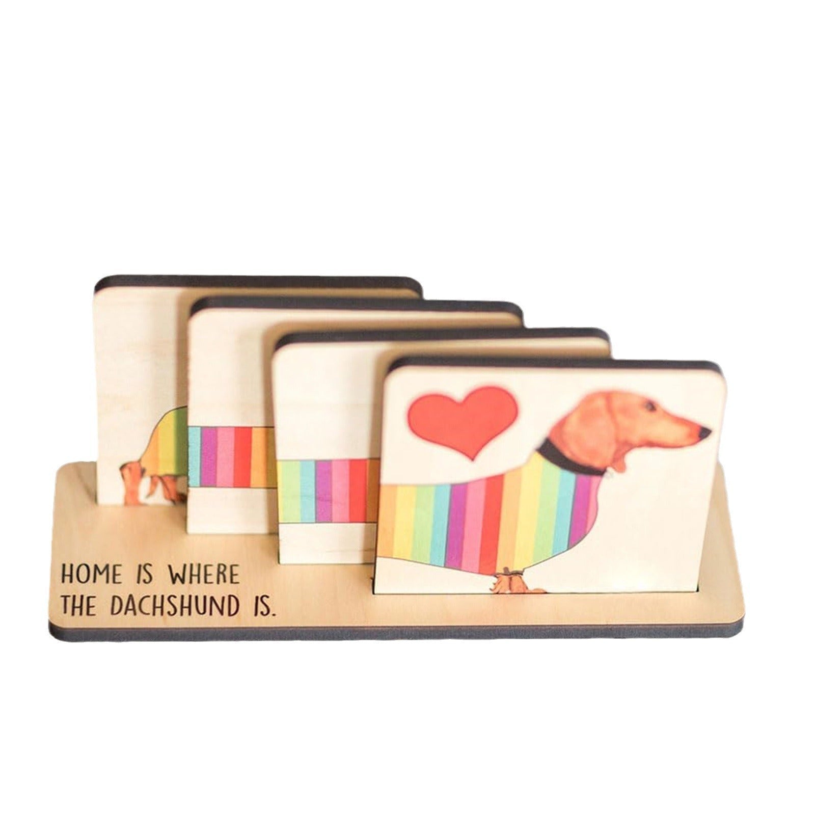 Rainbow Sausage Dog Coaster Coaster - Harbor Goods