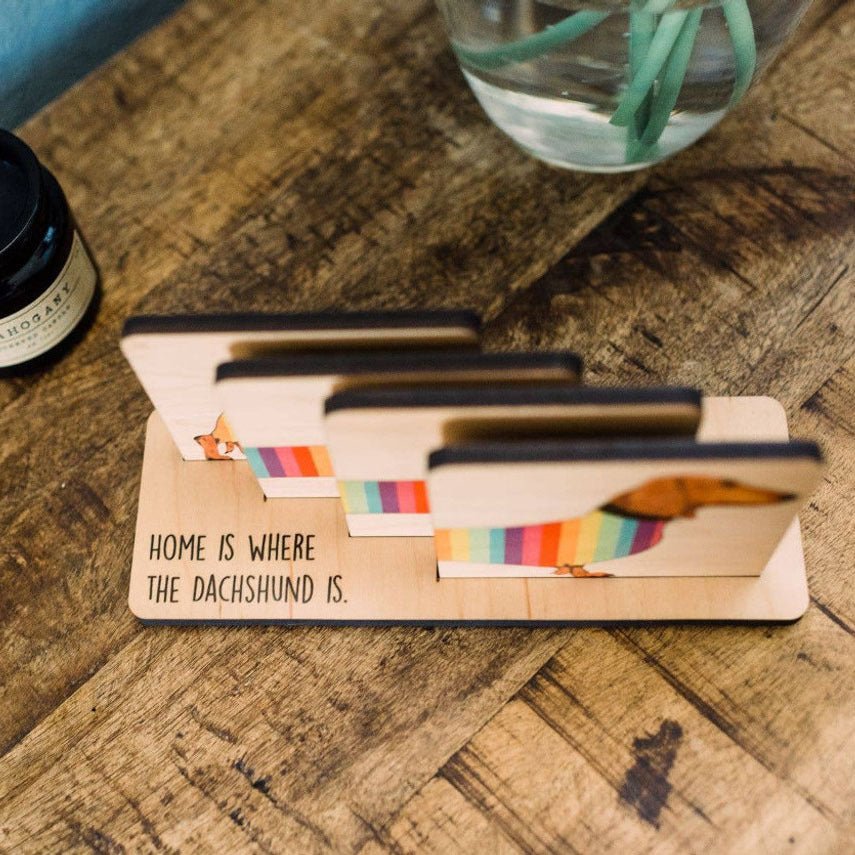 Rainbow Sausage Dog Coaster Coaster - Harbor Goods
