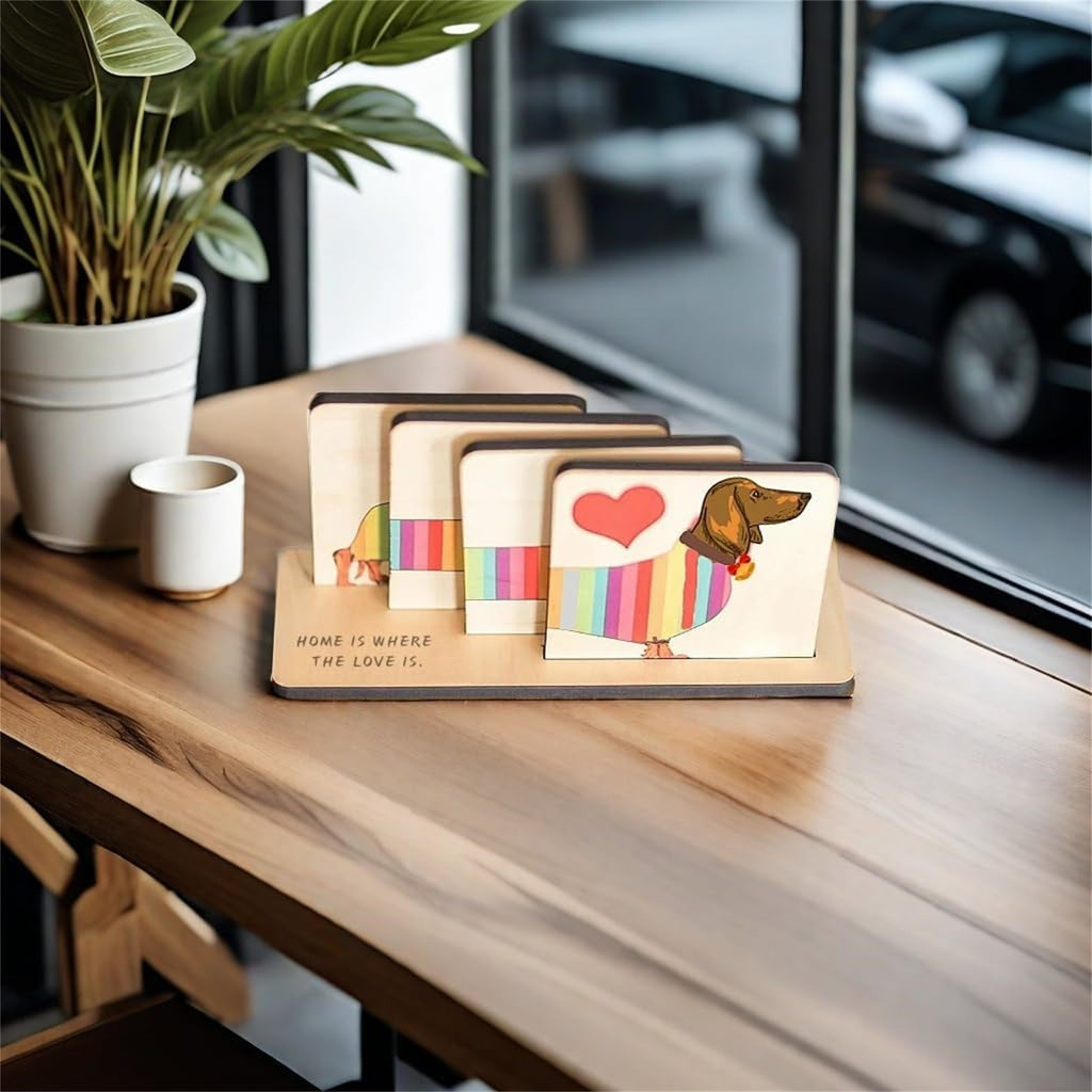 Rainbow Sausage Dog Coaster Coaster - Harbor Goods