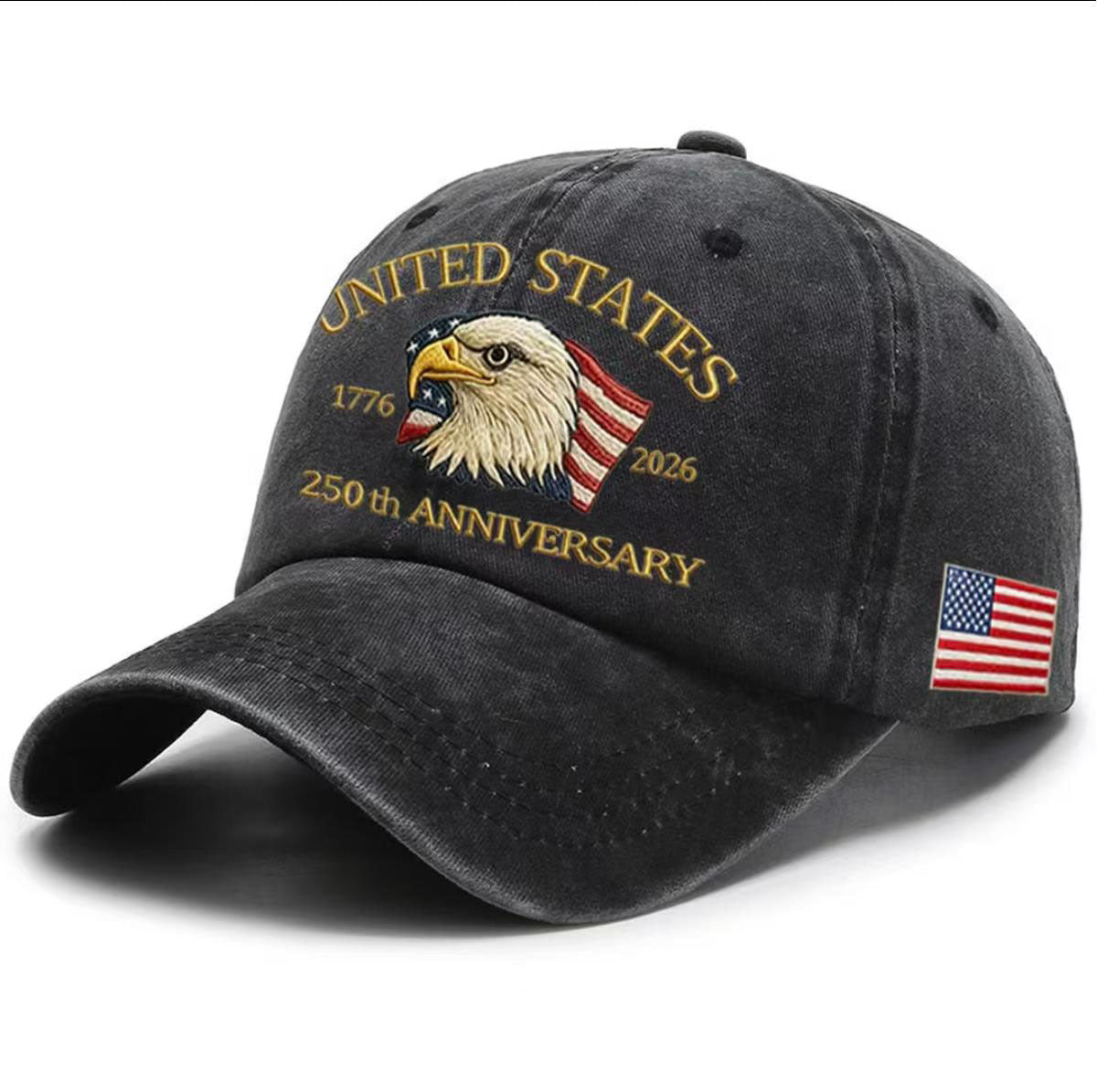 USA 250th Anniversary Cap Washed-Print Hat Flag USA Eagle Baseball Cap Embroidery Casual Breathable Sports Hat Outdoor Sunscreen Dad Hats For Women Men - Harbor Goods