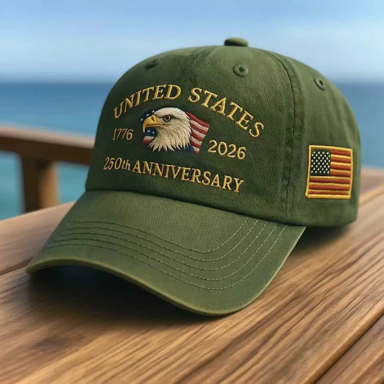USA 250th Anniversary Cap Washed-Print Hat Flag USA Eagle Baseball Cap Embroidery Casual Breathable Sports Hat Outdoor Sunscreen Dad Hats For Women Men - Harbor Goods